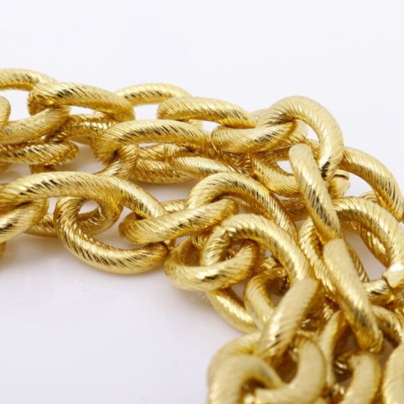 Givenchy Triple Strand Textured  Gold Plated SIgned Chain Bracelet ✨ - Picture 2 of 3